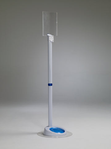 white hand sanitizing stands from Germstar which hold 32oz dispensers