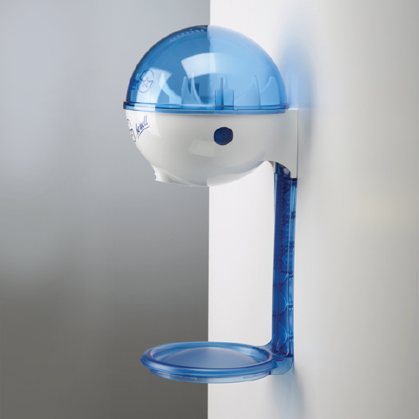 32oz Wall Mount Hand Sanitizer Dispenser with Drip Tray in White/Blue