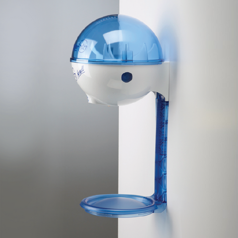 32oz Wall Mount Hand Sanitizer Dispenser with Drip Tray in White/Blue