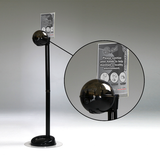 Black/Smoke floor hand sanitizing stand that holds a 32oz dispenser