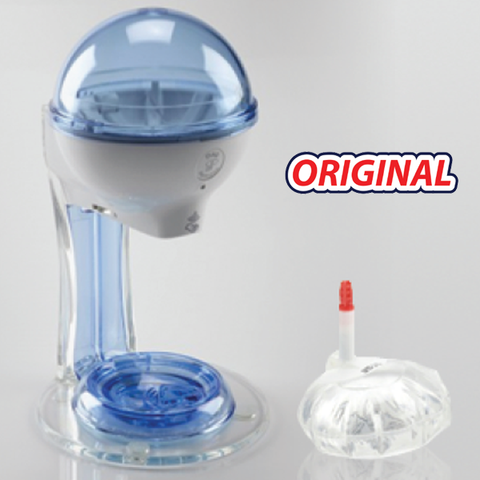 12oz hand sanitizer starter kit, white/blue with Original refill