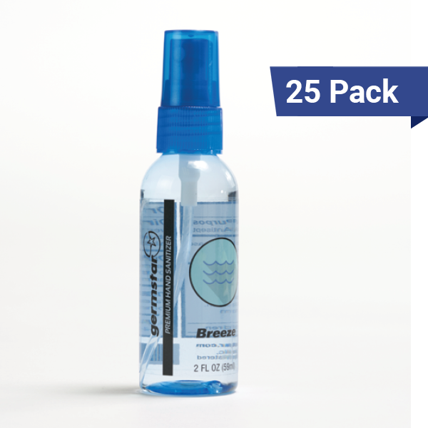 2oz Spray Bottle Mini Hand Sanitizer Bulk - BREEZE 25 Pack