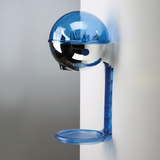 32oz Wall Mount Hand Sanitizer Dispenser with Drip Tray in Chrome/Blue