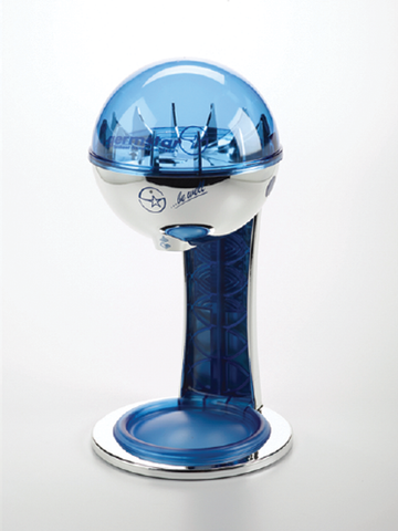 32oz Hand Sanitizer Dispenser with Tablestand in Chrome/Blue