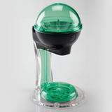 Germstar 12oz Touchless Hand Sanitizer Dispenser in Black/Green - comes with a table stand, drip tray, and wall mounting parts