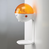 32oz Wall Mount Hand Sanitizer Dispenser with Drip Tray in White/Orange