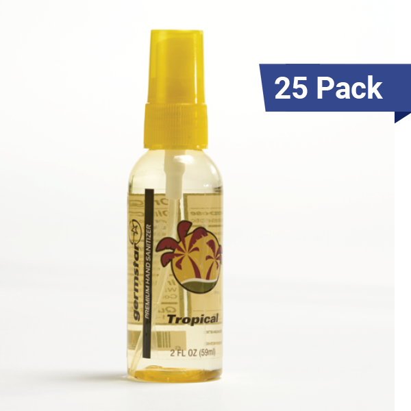 2oz Spray Bottle Mini Hand Sanitizer Bulk - Tropical 25 Pack
