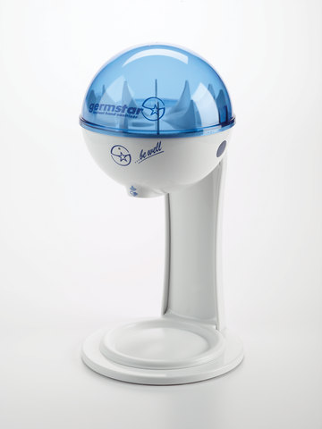 32oz White/Blue Dispenser w/ White/White Tablestand