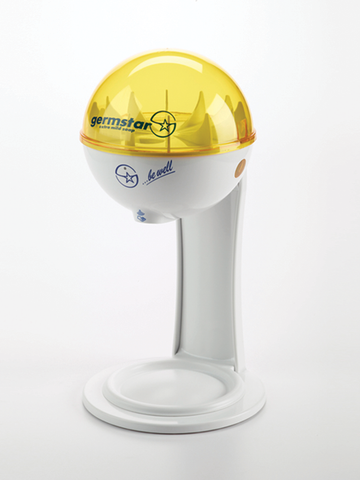 32oz Hand Sanitizer Dispenser with Tablestand in White/Yellow
