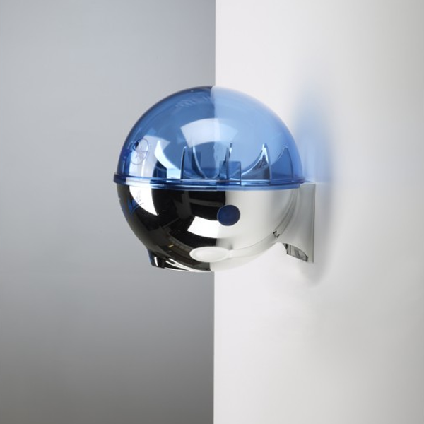 32oz Sanitizer Dispenser w/ Wall Mount, Chrome/Blue