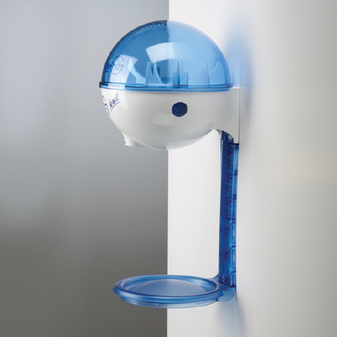 32oz Dispenser W/ Drip Tray White /Blue With Blue Drip Tray