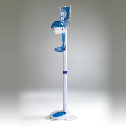 32oz Sanitizer Dispenser w/ Floorstand & Drip Tray White/Blue