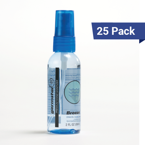 2oz Spray Bottle Mini Hand Sanitizer Bulk - BREEZE 25 Pack