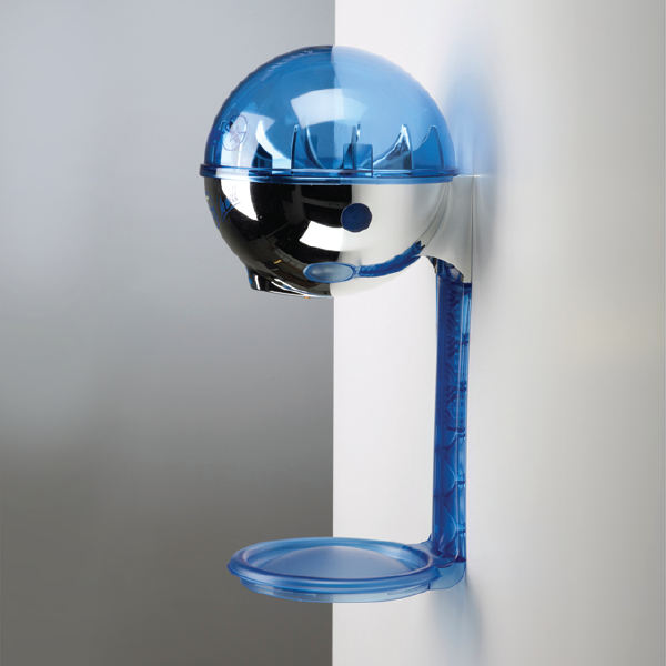 32oz Dispenser W/ Drip Tray Chrome/Blue With Blue Drip Tray