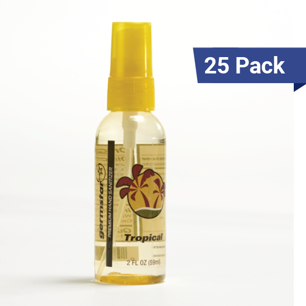 2oz Hand Sanitizer Spray Bottles TROPICAL 25 Pack