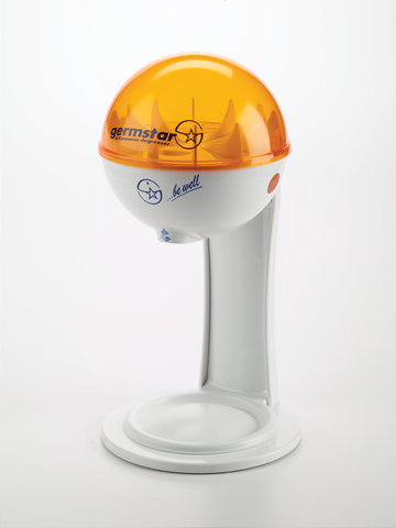32oz Sanitizer Dispenser w/ Tablestand, White/Orange